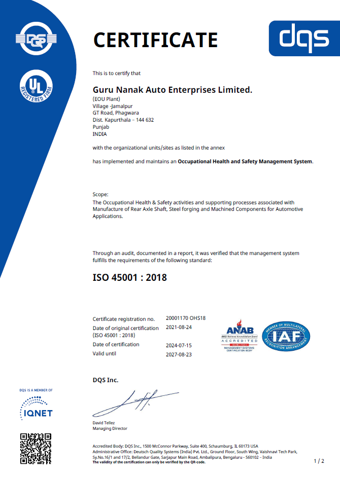 20001170--Guru Nanak Auto Enterprises Ltd - ISO45k - all plants